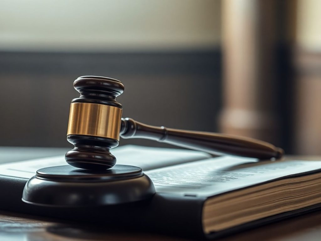 Ciocan și carte de drept penal.