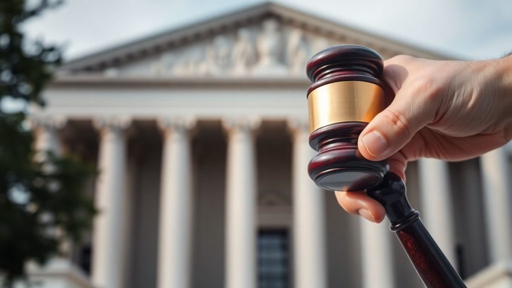 Mâna cu un ciocan de judecător